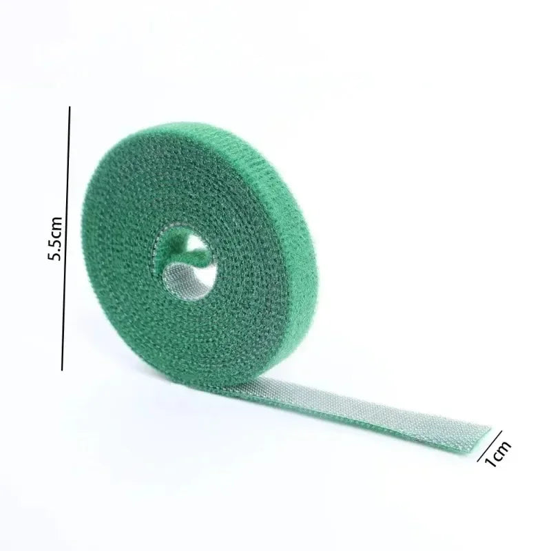 Self Adhesive Plant Nylon Cable Tie Green Adjustable Plants Hook Loop Support Garden Twine Bandage Reusable Fastener Tape Strips