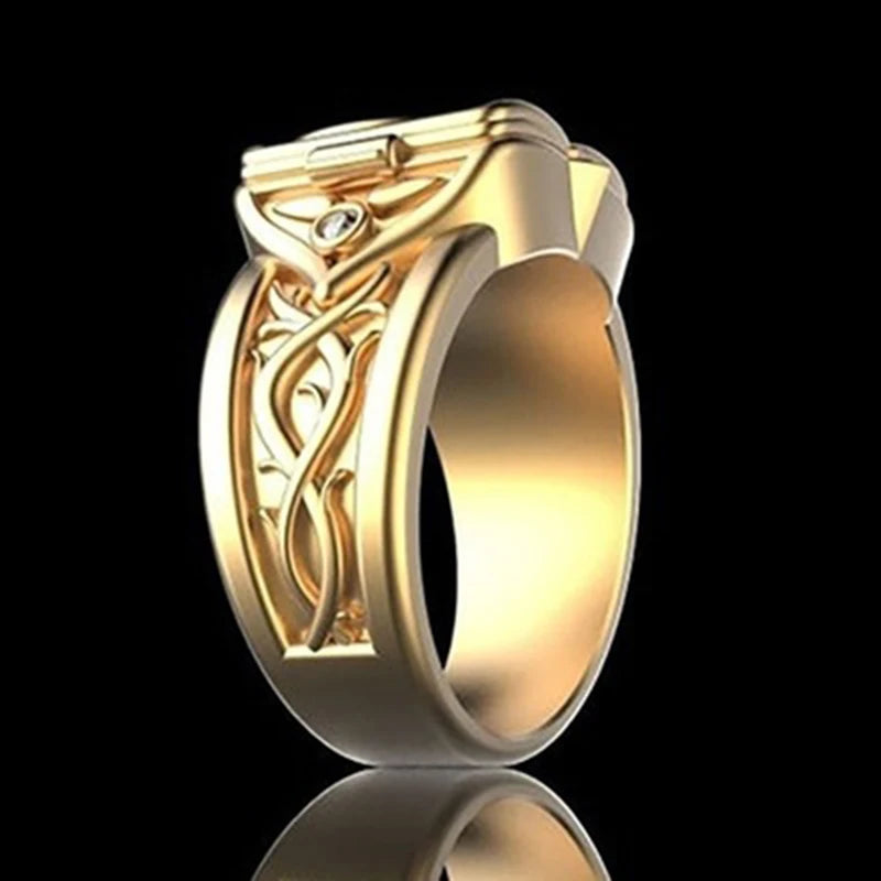 Fashion Personality Boxed Clamshell Ring Unique Luxury Retro Men And Women Coffin Ring Fashion Alloy Jewelry Gift Ring Accessori