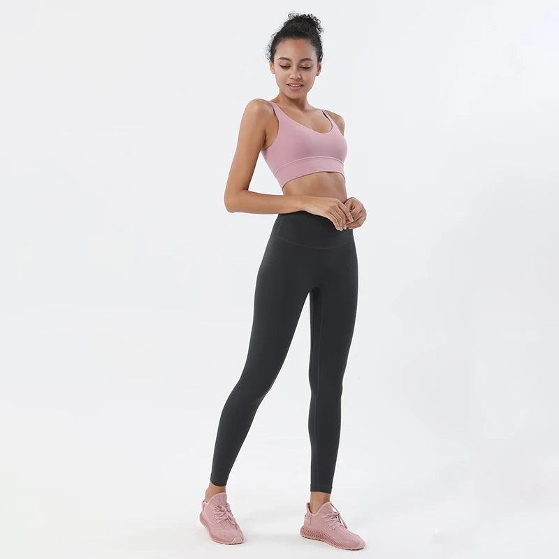 SOISOU Nylon Tracksuits Women's Yoga Set Sports Suit Gym Fitness Bra Leggings Women Lounge Wear Crop Tops Sexy 18 Colors - Surpriseshopper.com