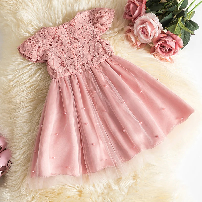 Toddler 12M-5Y Girl Lace Wedding Party Dress Kids Baby Tulle Birthday Princess Tutu Prom Child Christmas New Year Party Costume