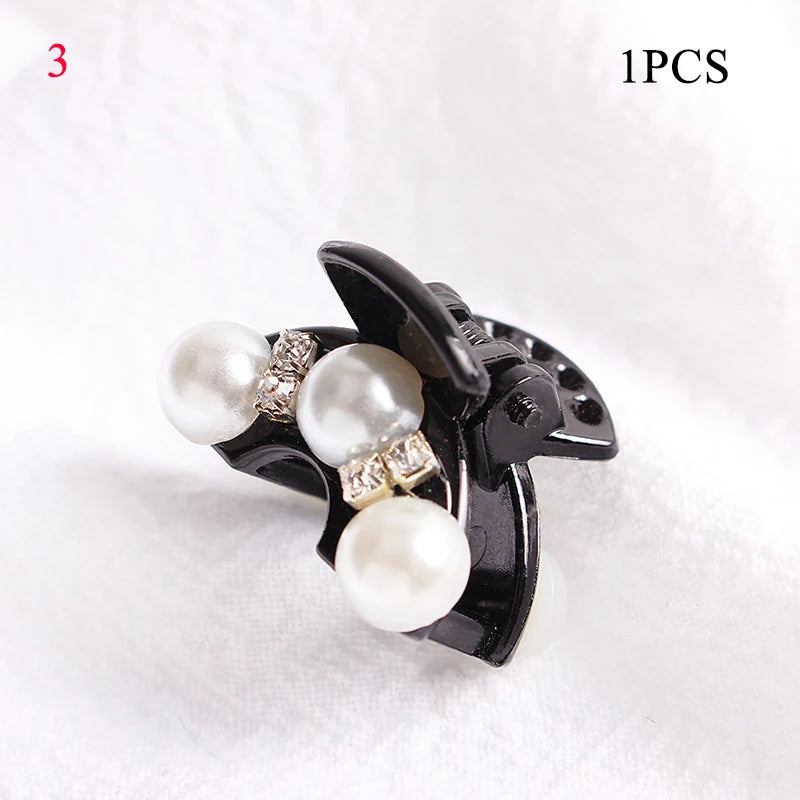 Korean Sweet Mini Round Pearl Hairpins For Women Girls Hair Claw Barrettes Hair Crab Clips Styling Make UP Tool Hair Accessories