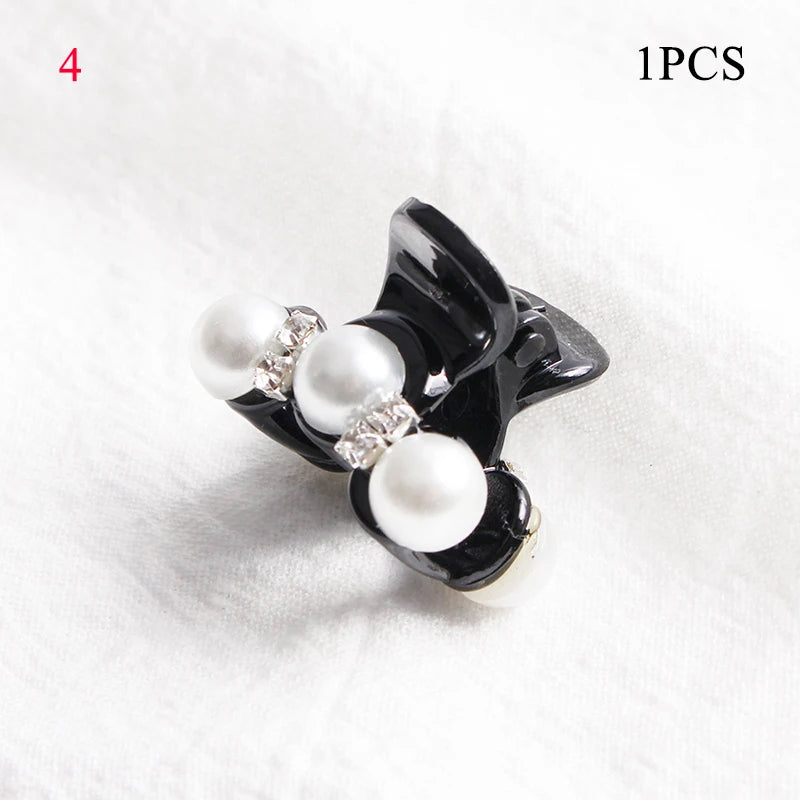 Korean Sweet Mini Round Pearl Hairpins For Women Girls Hair Claw Barrettes Hair Crab Clips Styling Make UP Tool Hair Accessories