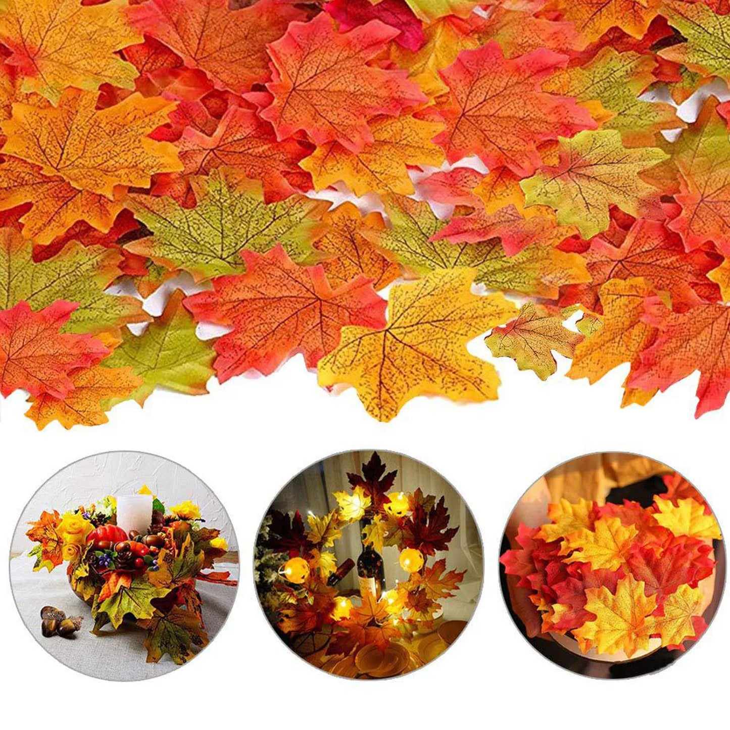 Multi-Pc Maple Leaves Artificial Simulation Autumn Leaf Petals Halloween Christma Thanksgiving Party Wedding Table Decoration