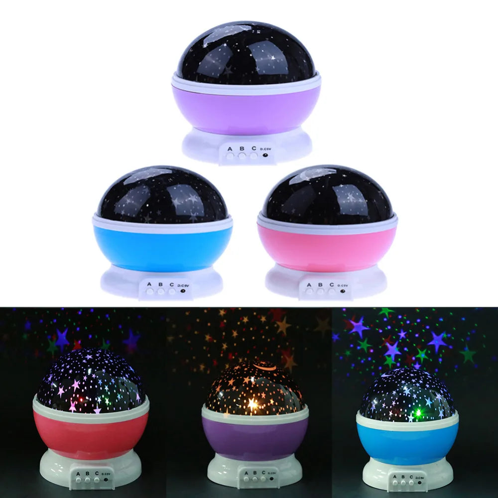 LED Rotating Night Light Projector Starry Sky Star Master Children Kids Sleep Romantic LED USB Projector Lamp Child Gifts