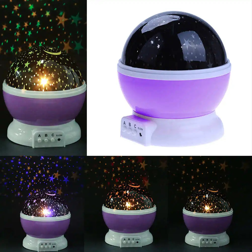 LED Rotating Night Light Projector Starry Sky Star Master Children Kids Sleep Romantic LED USB Projector Lamp Child Gifts