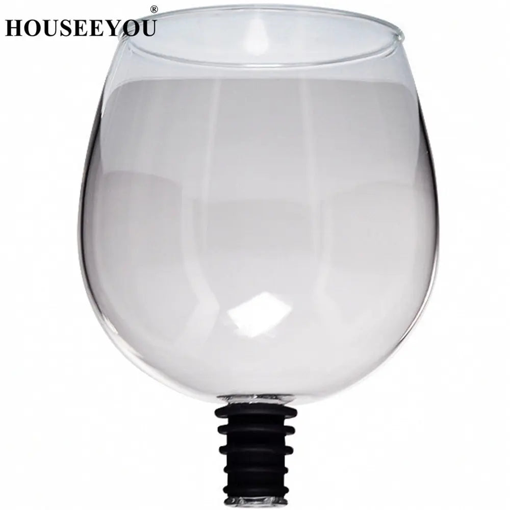 HOUSEEYOU Creative Red Wine Champagne Glass Cup with Silicone Seal Drink Directly from Bottle Crystal Glasses Cocktail Mug 260ML My Store