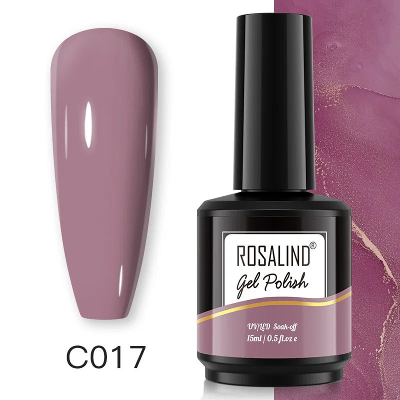 ROSALIND 15ML Pure Colors Nail Polish For Art Manciure Design Gel Nail Base Top Coat Semi Permanent Soak Off UV Gel Nail Varnish - Surpriseshopper.com