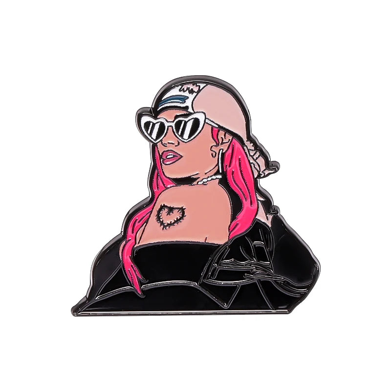 Retro Mexican Metal Hat Pin Enamel Pins Cartoon POP Singer Boy Sloth Badge Golf Cap Baseball Cap Clip Badge Jewelry Ornaments