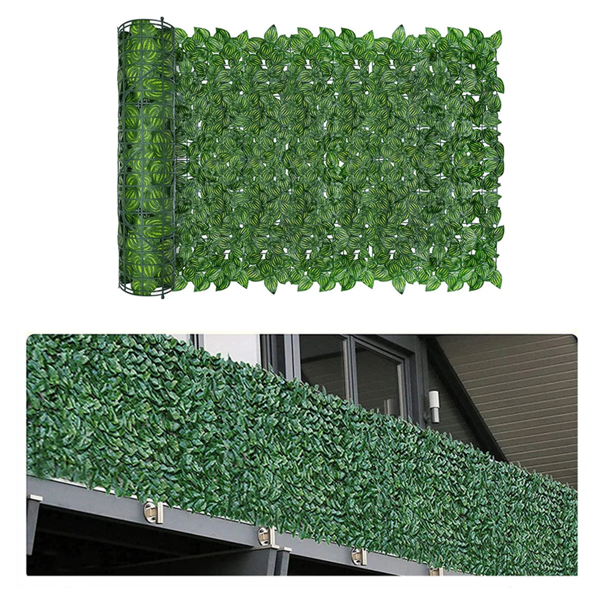 Artificial Leaf Fence Panels 4/3/2/1m Long  Faux Ivy Hedge Fake Leaves Privacy Fence  Garden Fence Balcony Terrace Patio Screen