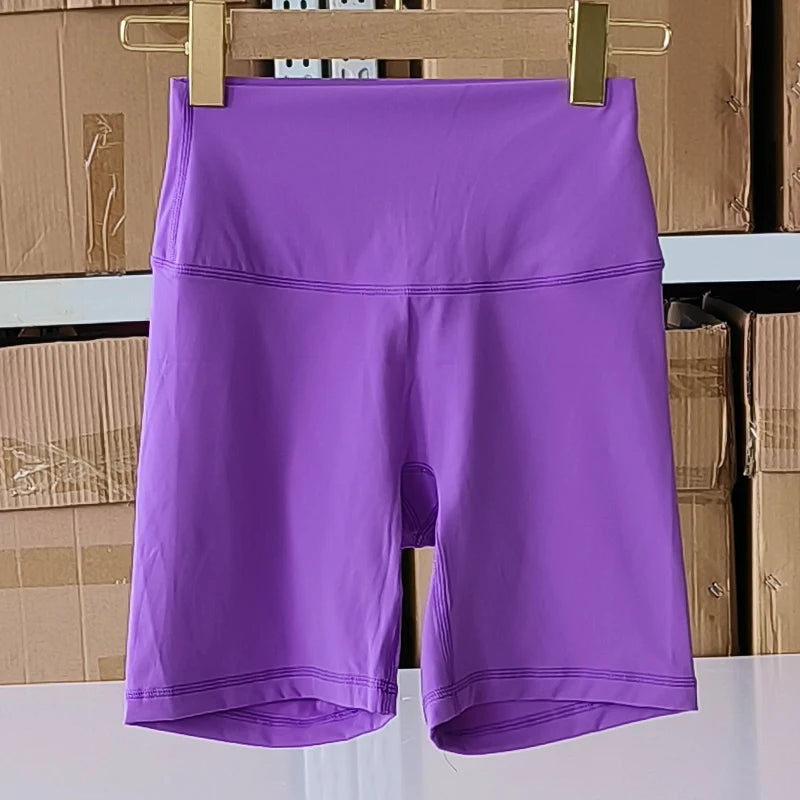 Women Sports Shorts High Waist Yoga Shorts Slim Fit Butt Lift Gym Running High Elastic Nylon Shorts Surpriseshopper.com