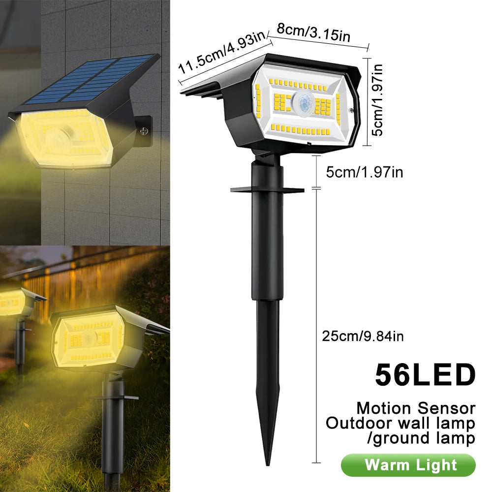 SolarBright: 72/68 LED Waterproof Solar Landscape Lights with 3 Modes