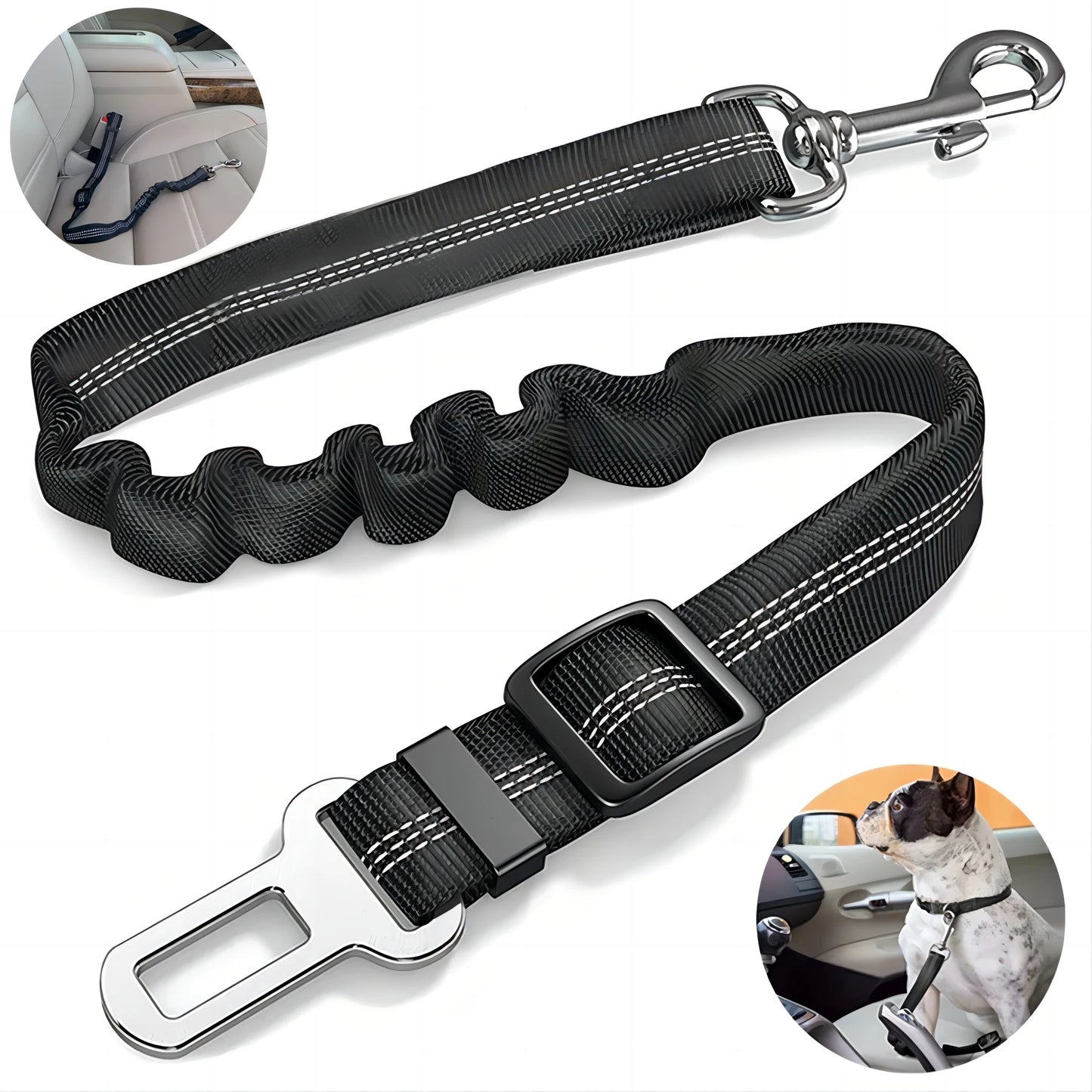 Elastic Nylon Dog Seat Belt For Small Large Dogs Adjustable Reflective Durable Lead Puppy Travel Car Safety Rope