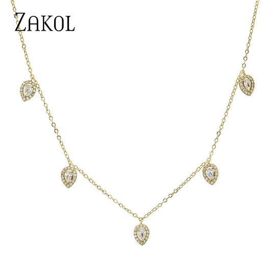 Crystal Leaf: ZAKOL Korean Choker Necklace