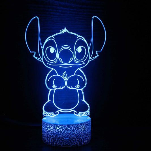 3D Illusion Stitch Night Light with Remote Control and Smart Touch Room Decor Lamp Birthday Valentine's Day Christmas Gifts