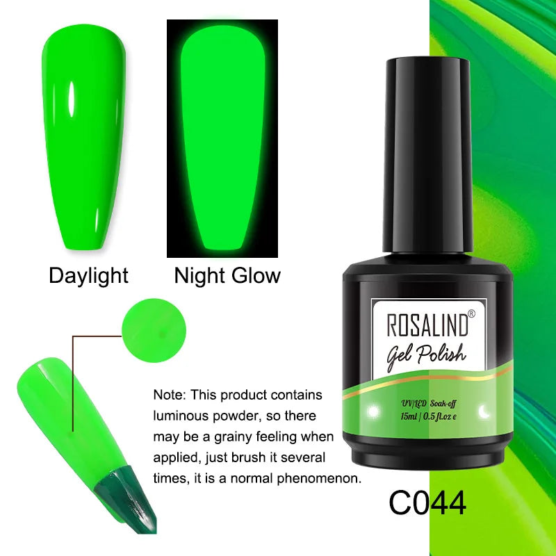 ROSALIND 15ML Pure Colors Nail Polish For Art Manciure Design Gel Nail Base Top Coat Semi Permanent Soak Off UV Gel Nail Varnish - Surpriseshopper.com