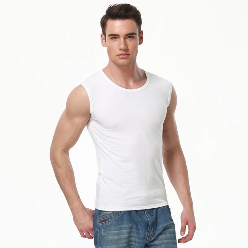 1/3 Piece Men's Tight Sleeveless Cotton Vest With Background Color For Comfortable Exercise And fitness Sleeveless T-shirt With