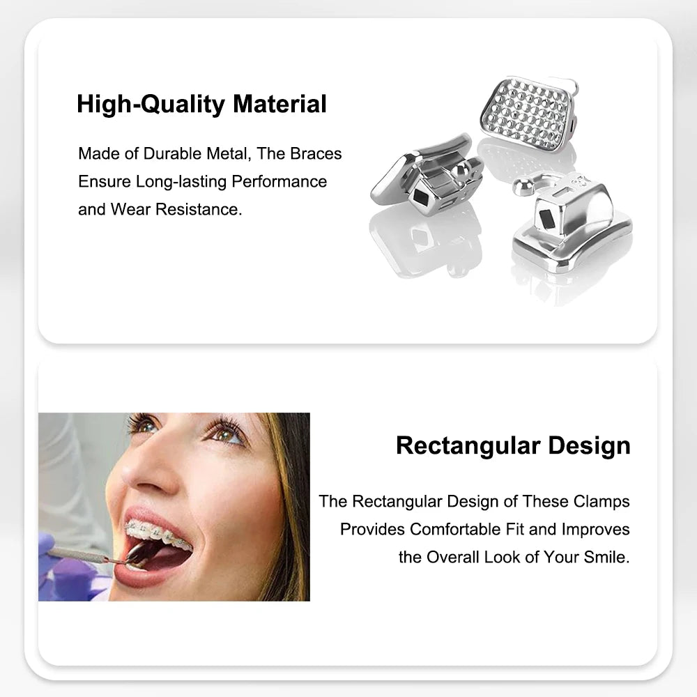 80Pcs/ 20Sets Dental Orthodontic Bondable Buccal Tubes Monoblock Single Non-Convertible Roth MBT 0.022 Dentistry Instrument