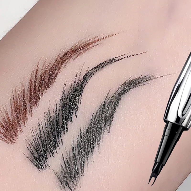 2 Point Eyebrow Pen Waterproof Liquid Tattoo Eyebrow Enhancers Long Lasting 0.01MM Ultra Thin Eyebrow Eyelash Pen Cosmetics - Surpriseshopper.com