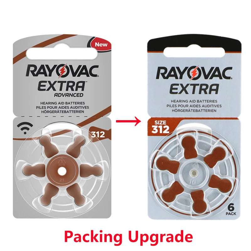 RAYOVAC EXTRA 60 PCS Zinc Air Performance Hearing Aid Batteries A312 312A ZA312 312 PR41 Hearing Aid Battery A312 Free Shipping