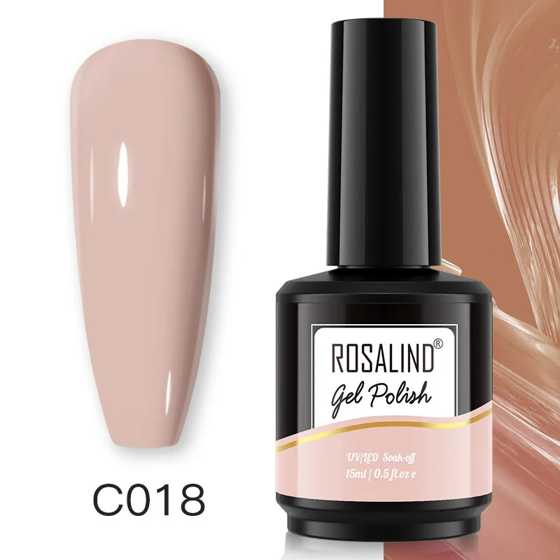 ROSALIND 15ML Pure Colors Nail Polish For Art Manciure Design Gel Nail Base Top Coat Semi Permanent Soak Off UV Gel Nail Varnish - Surpriseshopper.com