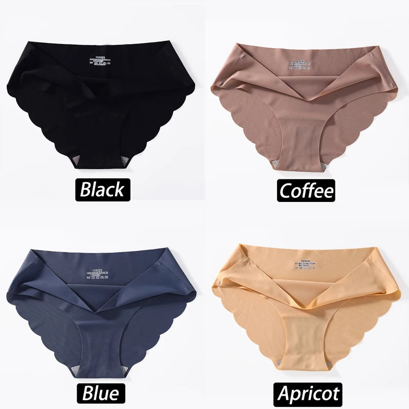 4PCS/Set Seamless Silk Briefs Sexy Panties For Women