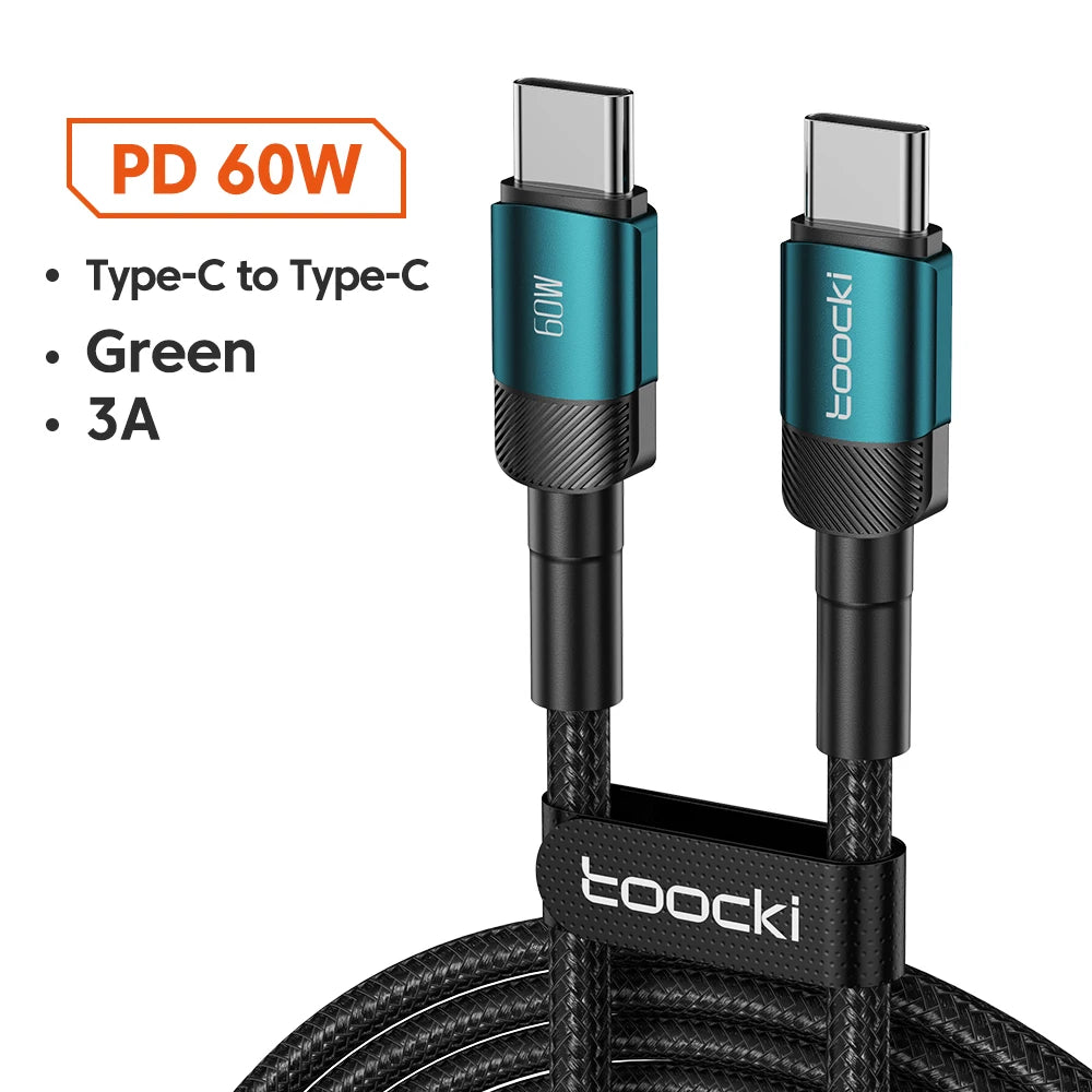 Toocki 100W Type C to USB C Cable PD 3.0 Quick Charge 4.0 Fast Charging Type C to Type C for iPhone 15 Macbook Samsung Xiaomi - Surpriseshopper.com