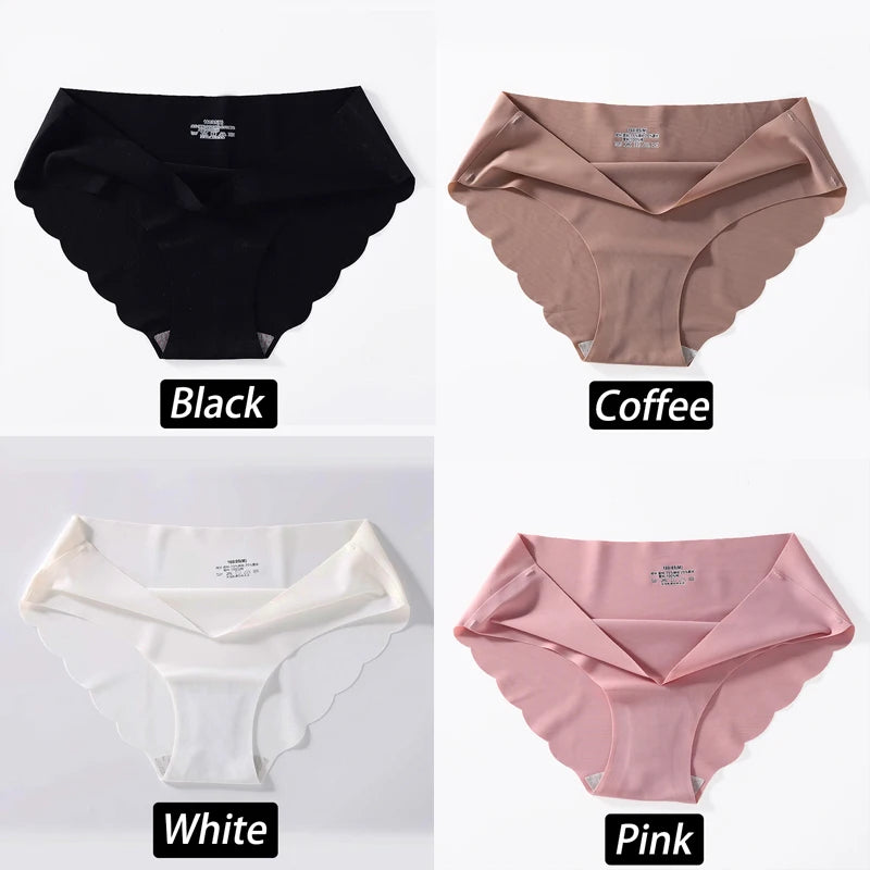 4PCS/Set Seamless Silk Briefs Sexy Panties For Women