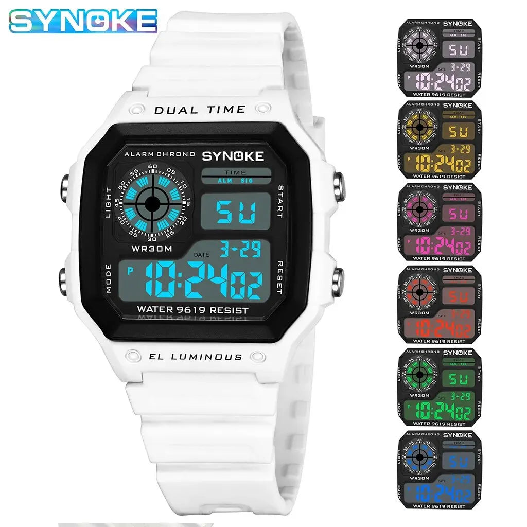 SYNOKE Digital Watches Men Sports Luminous Multifunction Waterproof Women Wristwatch Outdoor and Running Student Seven Lights - Surpriseshopper.com