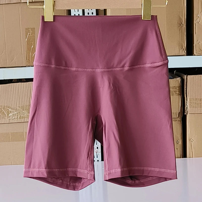 Women Sports Shorts High Waist Yoga Shorts Slim Fit Butt Lift Gym Running High Elastic Nylon Shorts Surpriseshopper.com