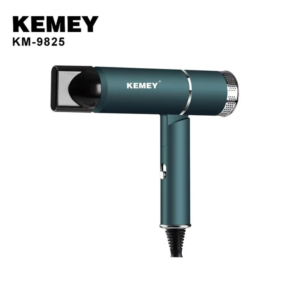 Kemei Professional Powerful Hair Dryer High-Speed Electric Turbine Blow Dryer Negative Lon Hair Care Foldable Blow Dryer KM-9825