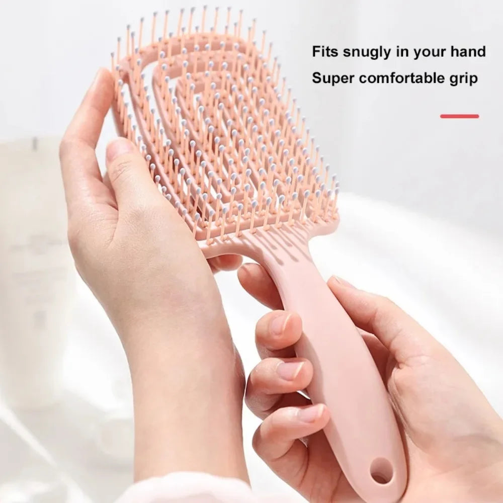 Scalp Bliss: Elastic Massage Detangling Hair Brush