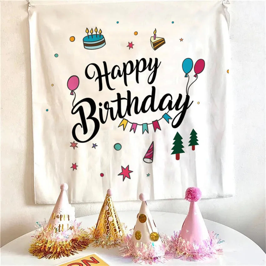 PartyPop: Kawaii Birthday Celebration Tapestry