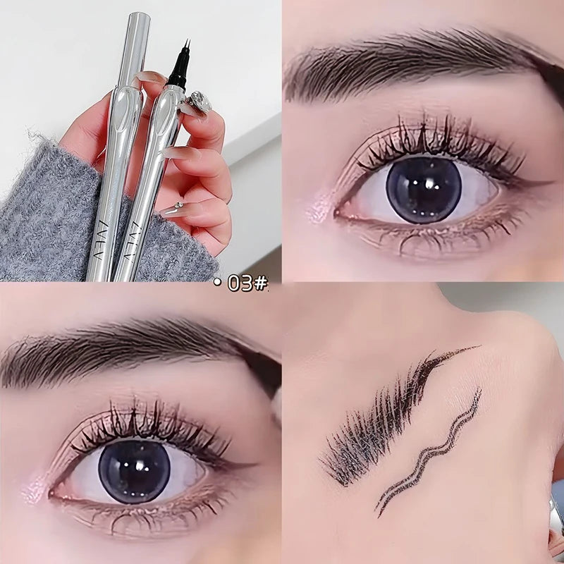 2 Point Eyebrow Pen Waterproof Liquid Tattoo Eyebrow Enhancers Long Lasting 0.01MM Ultra Thin Eyebrow Eyelash Pen Cosmetics - Surpriseshopper.com