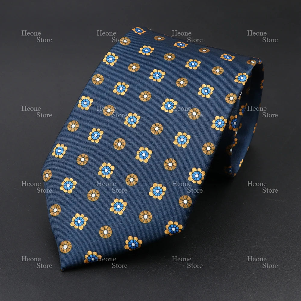 Super Soft Bohemian Silk Polyester Ties For Men Novelty Design Blue Light Color Wedding Office Business Gravata Printed Tie Gift