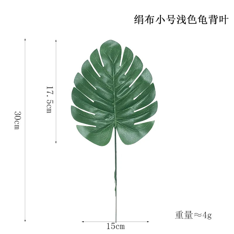 Artificial Tropical Monstera Kwai Palm Tree Leaves Home Garden Decoration Fake Plants Photography Background plante artificielle