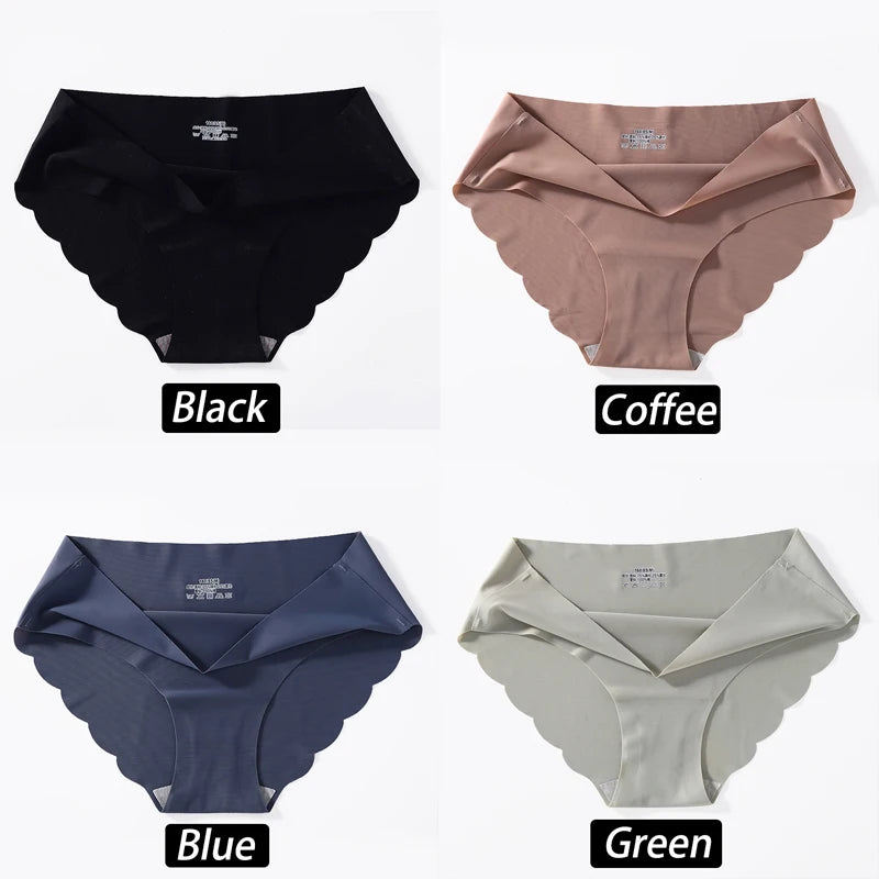 4PCS/Set Seamless Silk Briefs Sexy Panties For Women