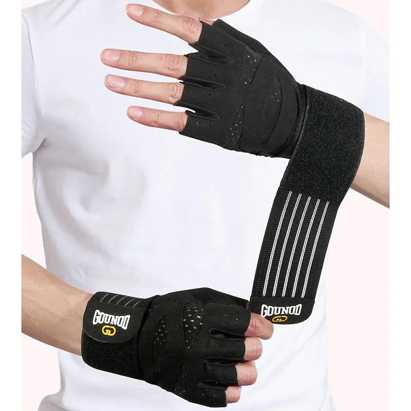 GOUNOD: Breathable Anti-Slip Weightlifting Gloves with Wristband Support