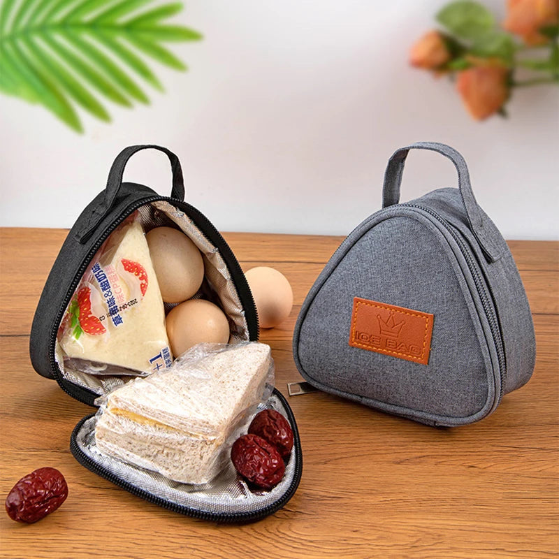 1pc Triangle Rice and Vegetable Roll Bag, Portable, Can Hold 2 Rice and Vegetable Roll Insulation Breakfast Bags