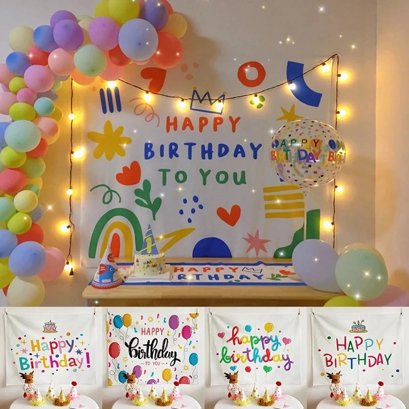 PartyPop: Kawaii Birthday Celebration Tapestry