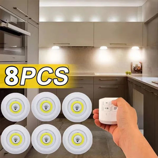 Dimmable LED Under Cabinet Light with Remote Control Battery Operated LED Closets Lights Wardrobe Bathroom lighting Night Light