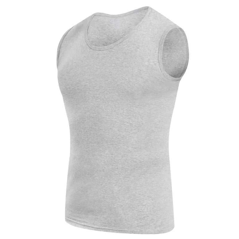 1/3 Piece Men's Tight Sleeveless Cotton Vest With Background Color For Comfortable Exercise And fitness Sleeveless T-shirt With