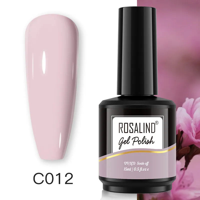 ROSALIND 15ML Pure Colors Nail Polish For Art Manciure Design Gel Nail Base Top Coat Semi Permanent Soak Off UV Gel Nail Varnish - Surpriseshopper.com