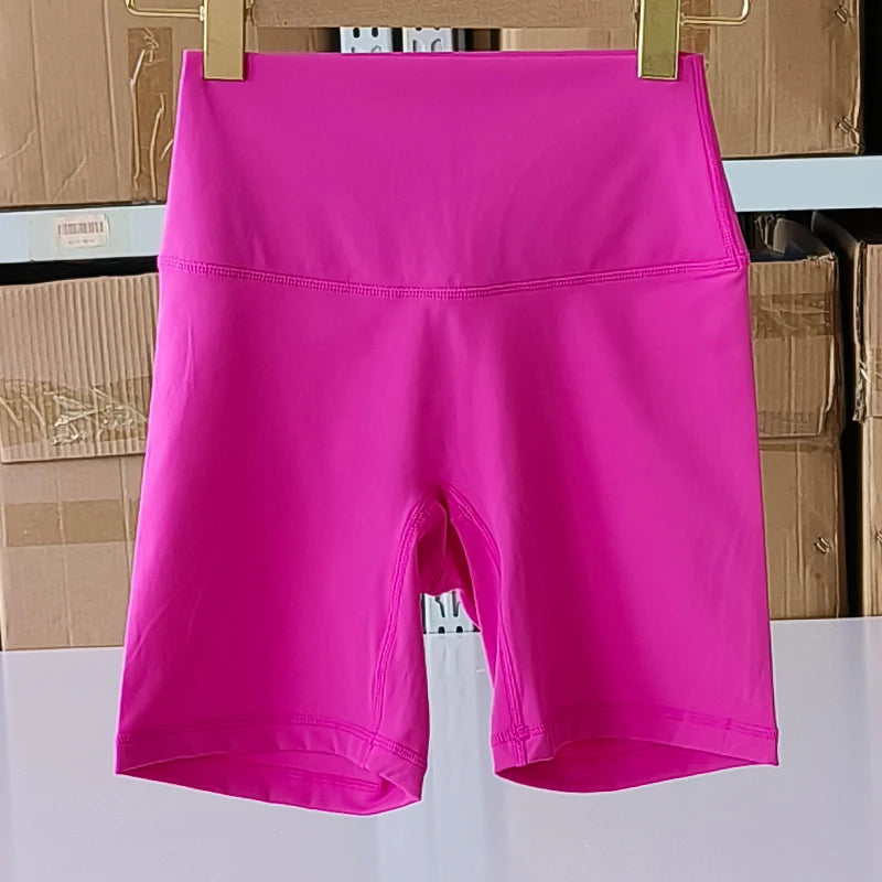 Women Sports Shorts High Waist Yoga Shorts Slim Fit Butt Lift Gym Running High Elastic Nylon Shorts Surpriseshopper.com