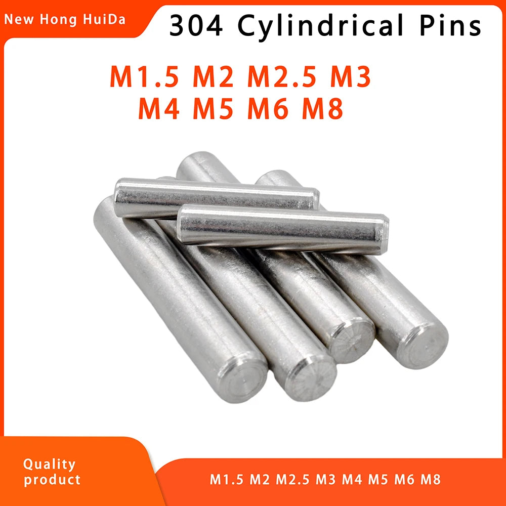 M1.5 M2 M2.5 M3 M4 M5 M6 M8 Cylindrical Locating Dowel Pin 304 Stainless Steel Metal Fixing Shaft Lock Pins Round Bar Solid Rod