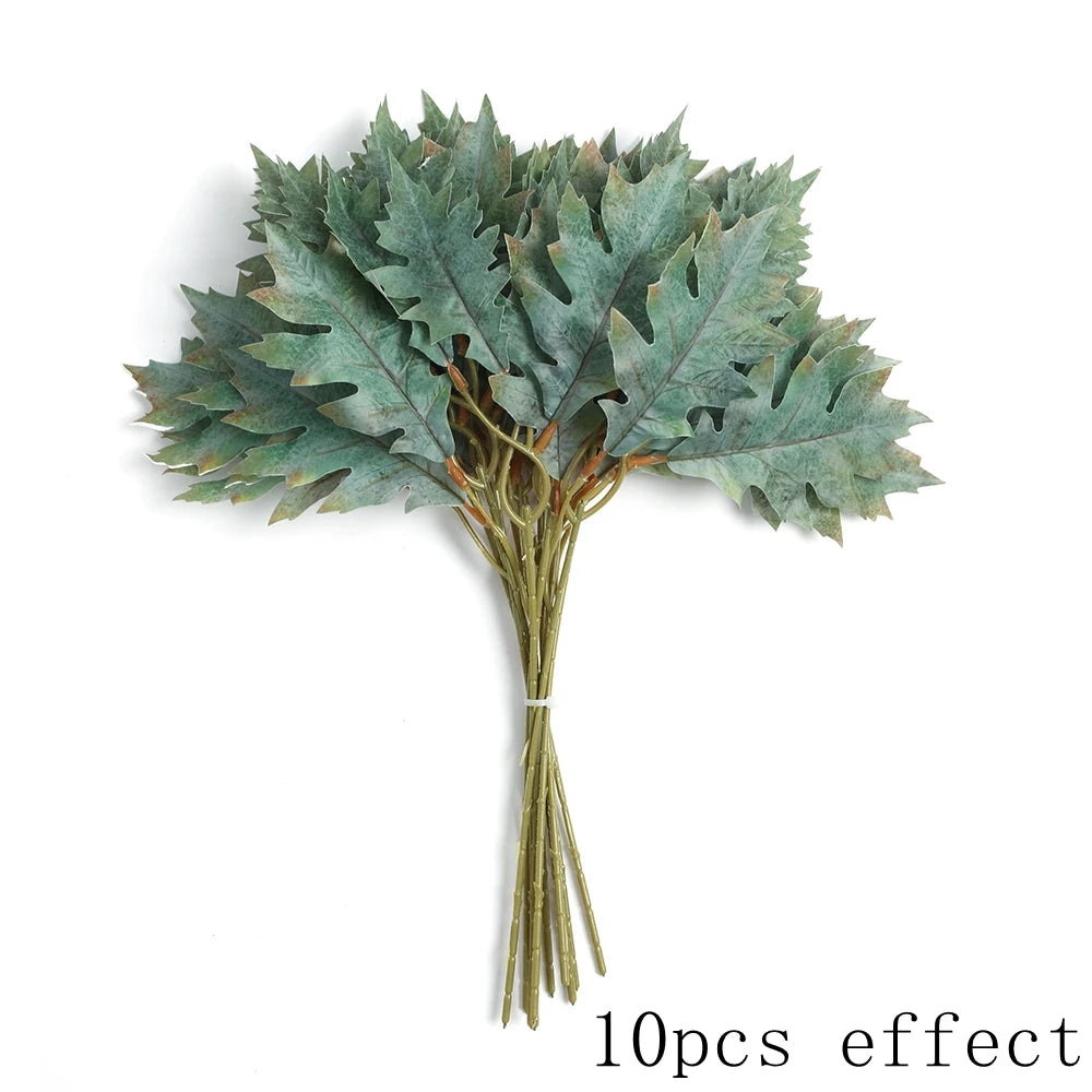 2/5pcs 40.5cm Plastic Artificial Green Leaves Bouquet For Wedding DIY Scrapbooking Decoration Mint Leaf Simulated plants Decor