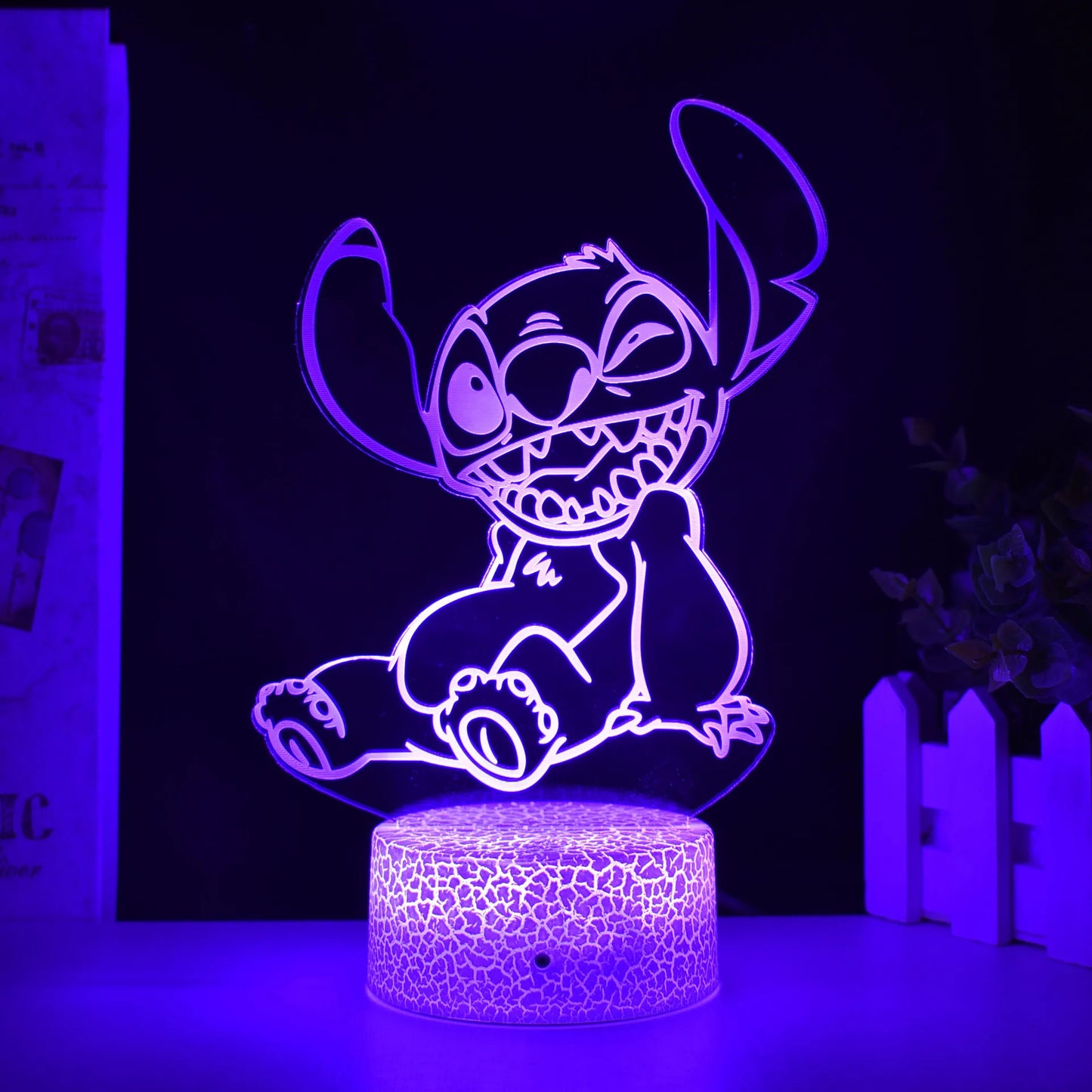 3D Illusion Stitch Night Light with Remote Control and Smart Touch Room Decor Lamp Birthday Valentine's Day Christmas Gifts