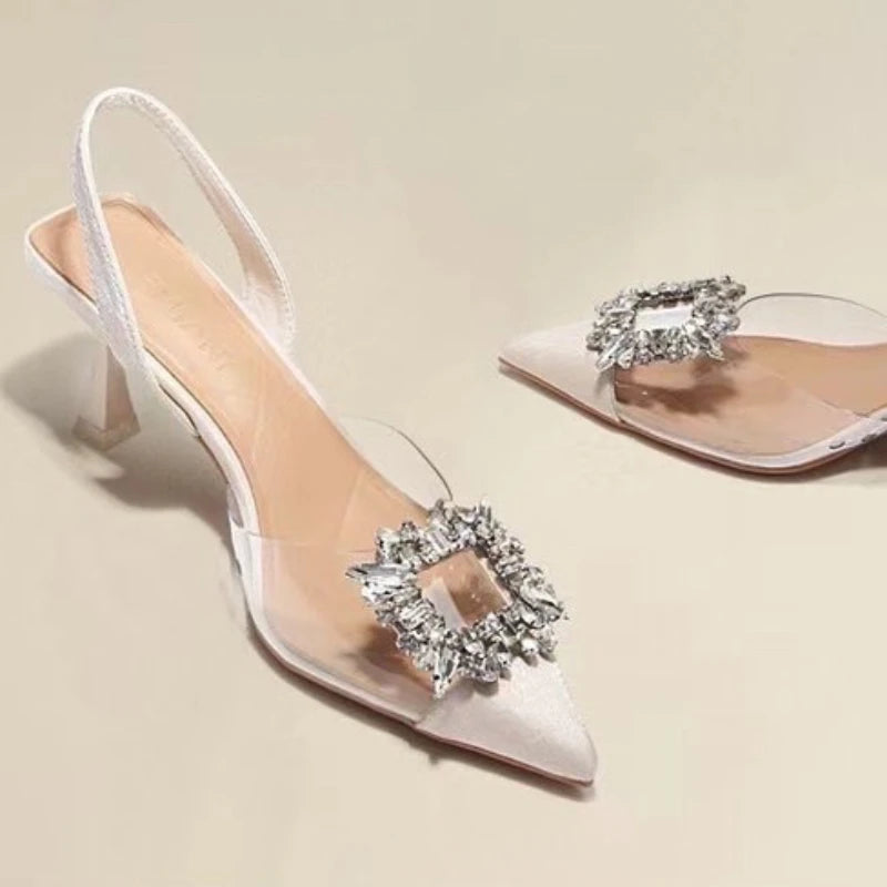 Sexy Crystal Glow: Transparent Elegance Heels