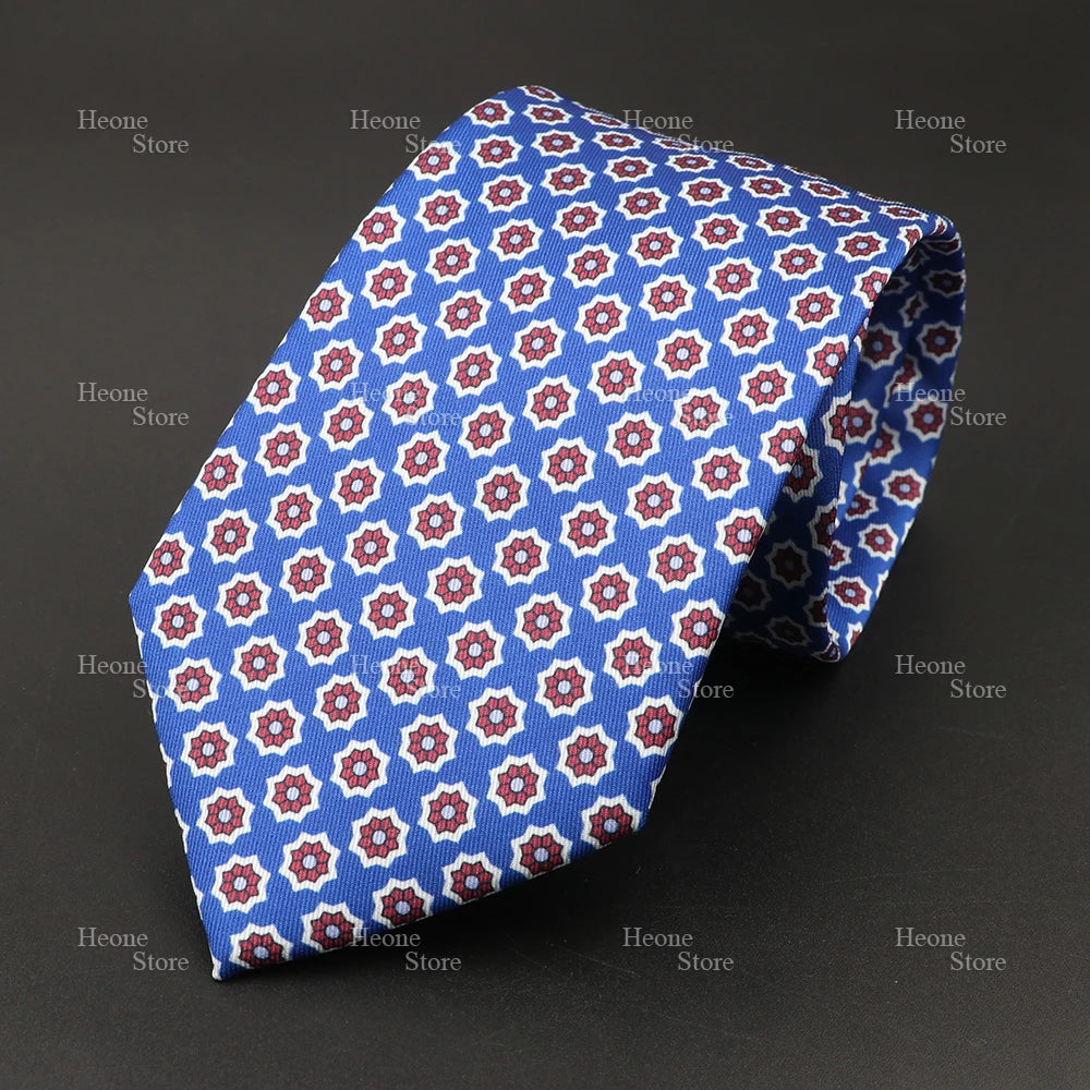 Super Soft Bohemian Silk Polyester Ties For Men Novelty Design Blue Light Color Wedding Office Business Gravata Printed Tie Gift