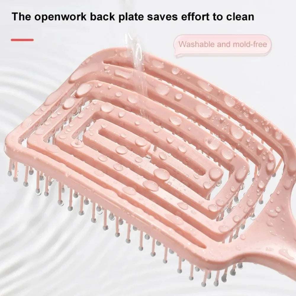 Scalp Bliss: Elastic Massage Detangling Hair Brush