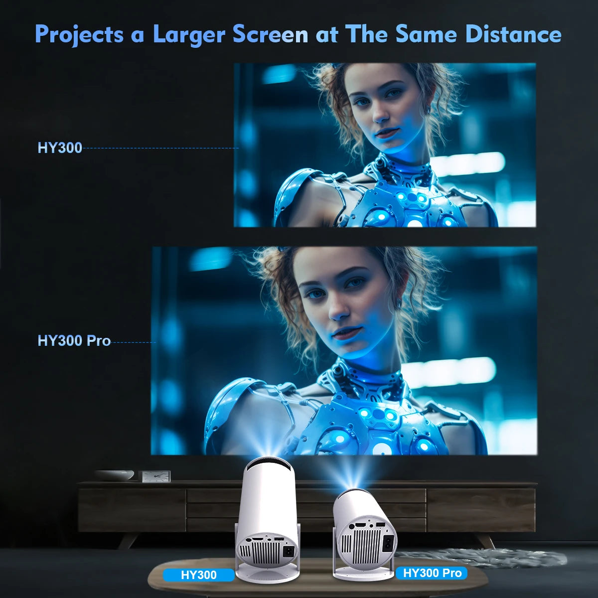 Magcubic Projector HY300 Pro 4K Android 11 Dual Wifi6 260ANSI Allwinner H713 BT5.0 1080P 1280*720P Home Cinema Outdoor Projetor - Surpriseshopper.com